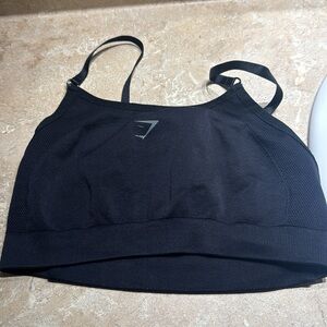 Gymshark Black Seamless Adjustable-Strap Sports Bra